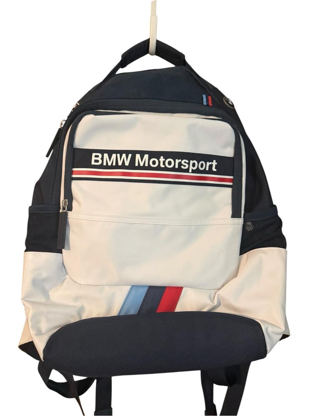 BMW Motorsport Backpack Navy & White with M Stripes NWOT - Picture 3 of 16